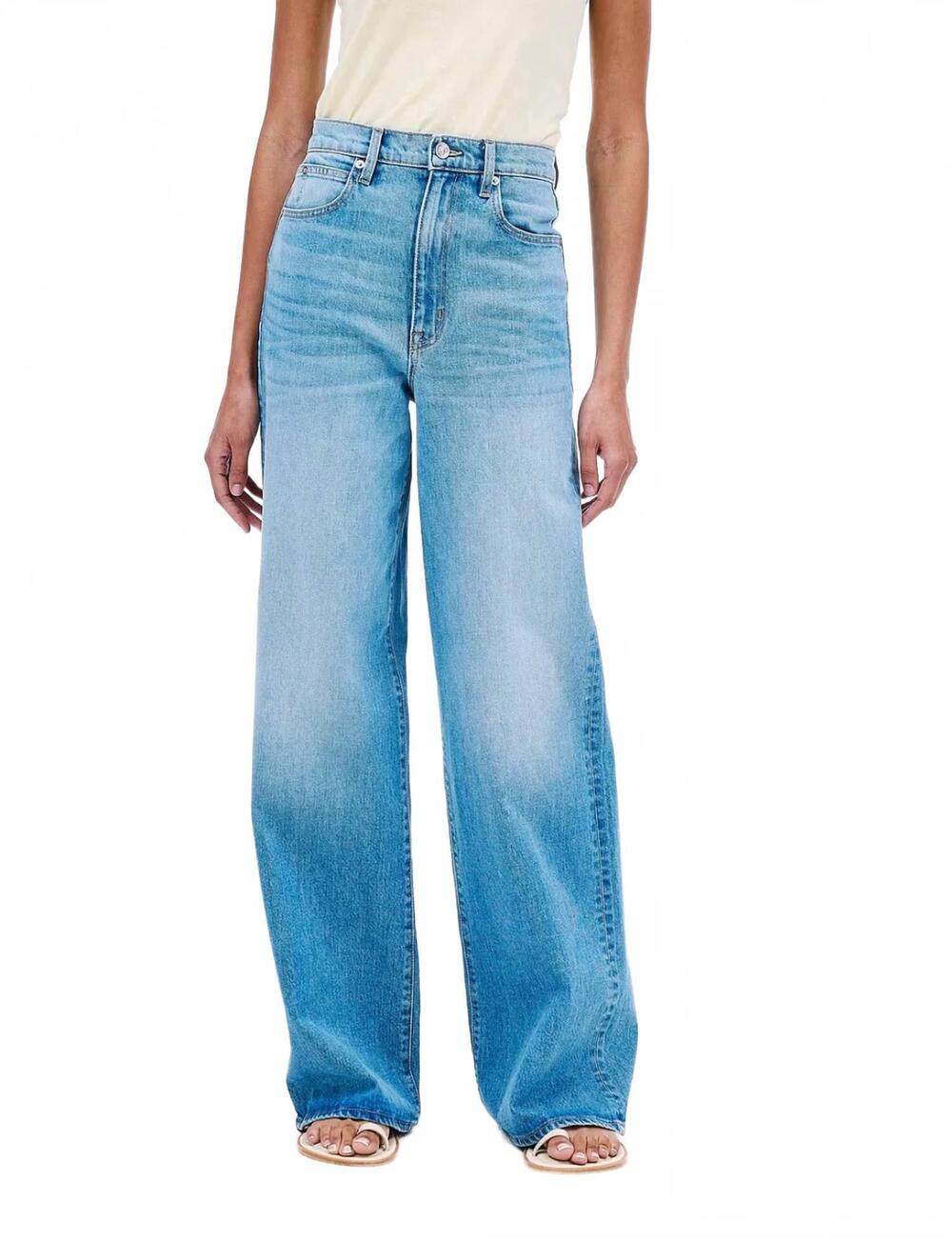 NEW SLVRLAKE eva super wide-leg jeans in blue